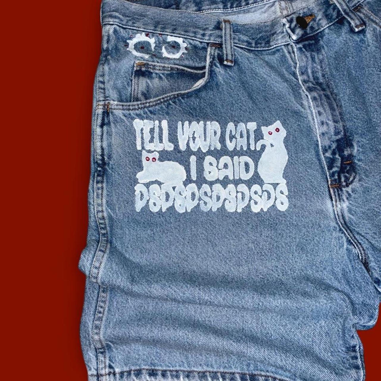 Painted Wrangler Jeans — Codeine Sunshine Cat Call