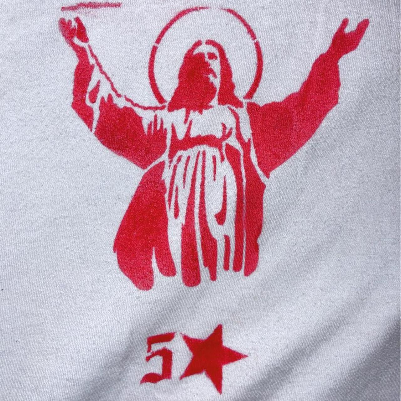 Red Stencil Graphic Top — Codeine Sunshine Holy Trinity
