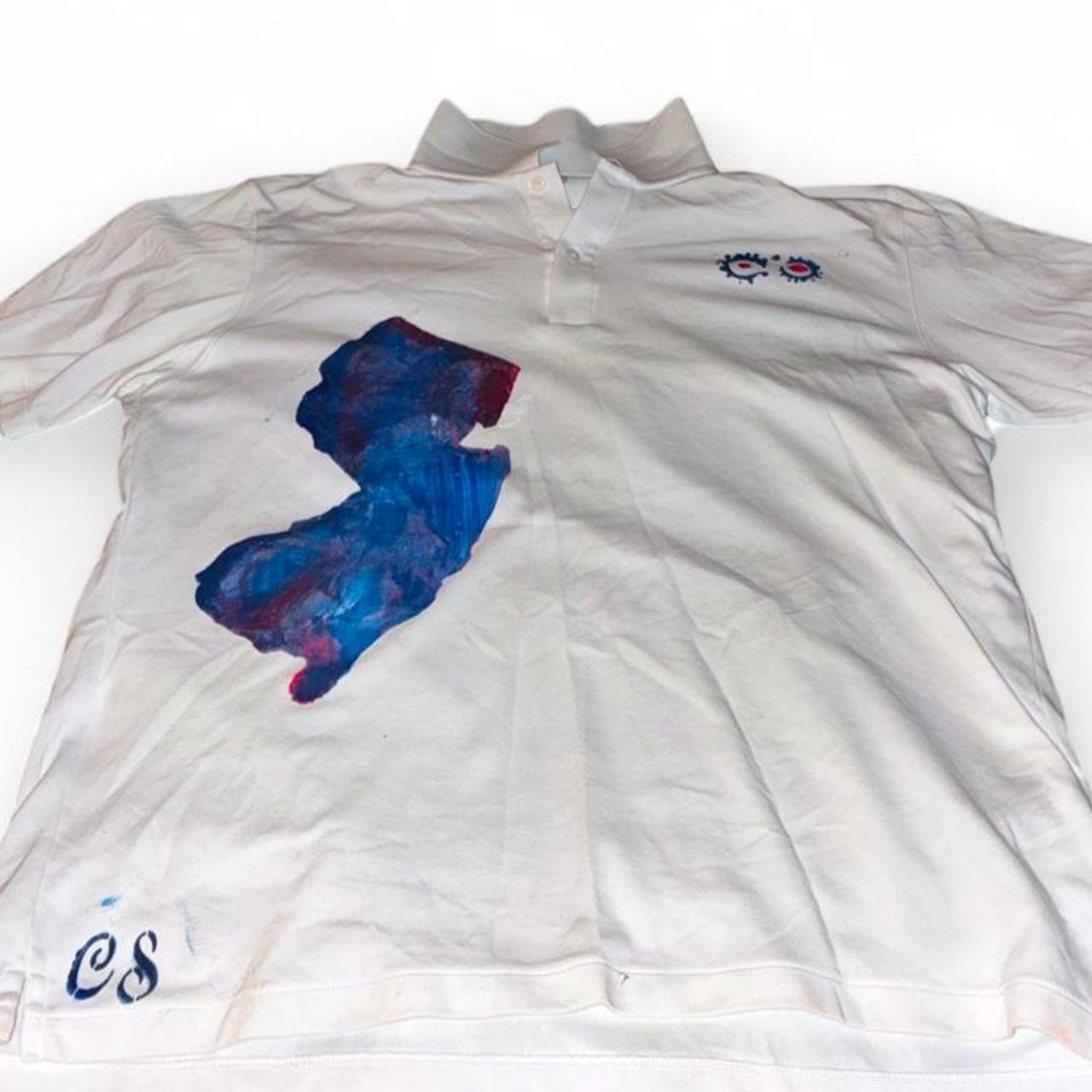 White Painted Polo — Codeine Sunshine Blue Jersey