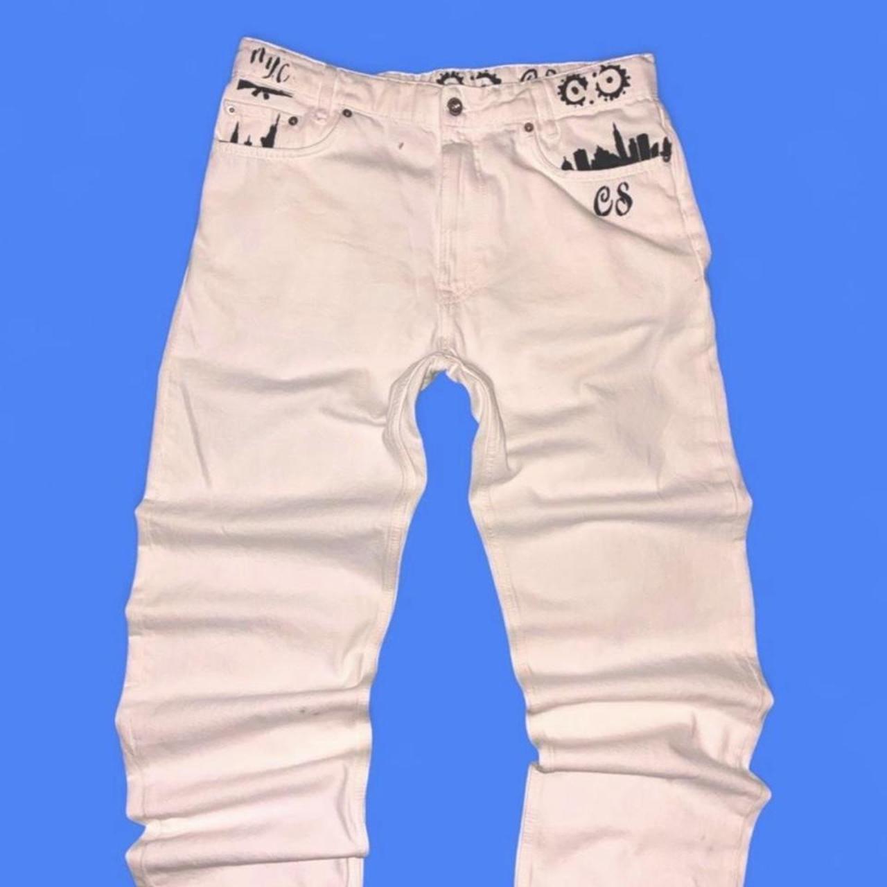 Cream Painted Jeans — Codeine Sunshine Skyline Signal