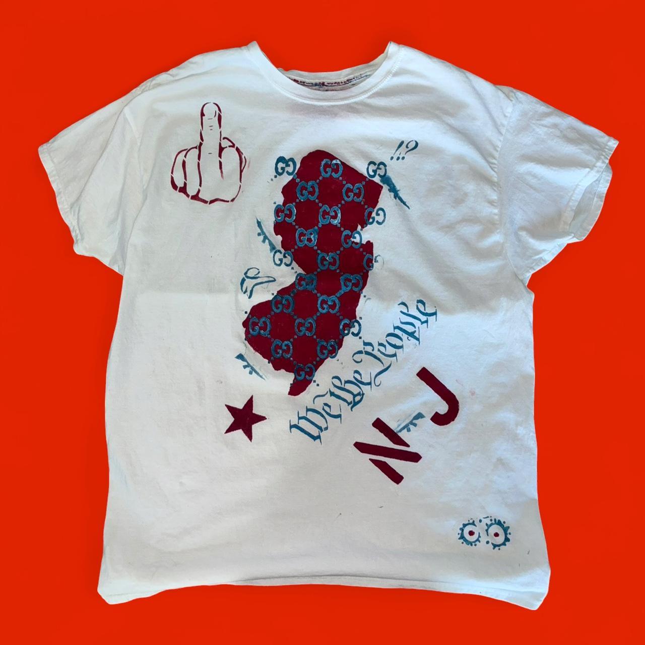 Red & Blue Graphic Tee — Codeine Sunshine Jersey Signal