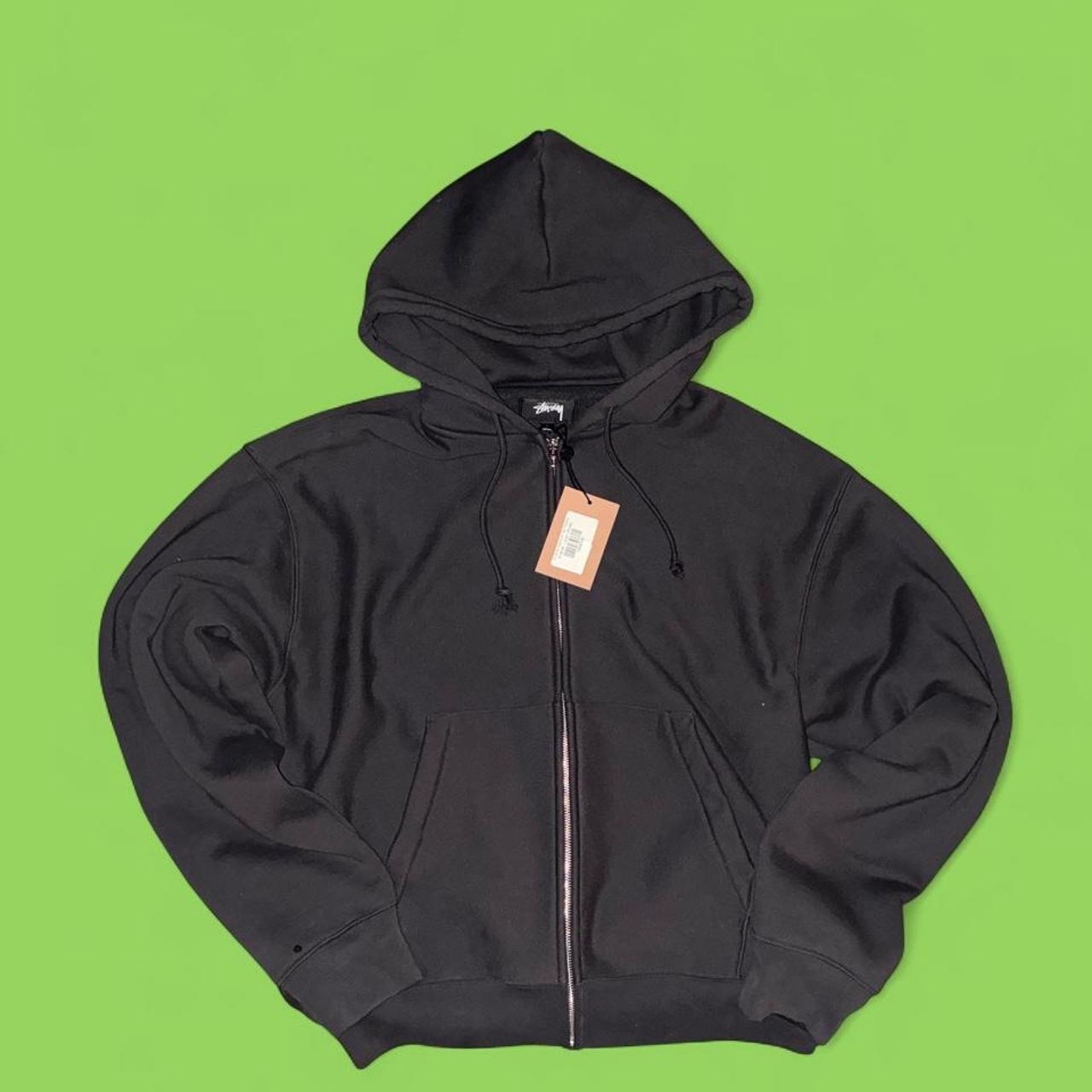 Stüssy Cursive Appliqué Black Zip Hoodie