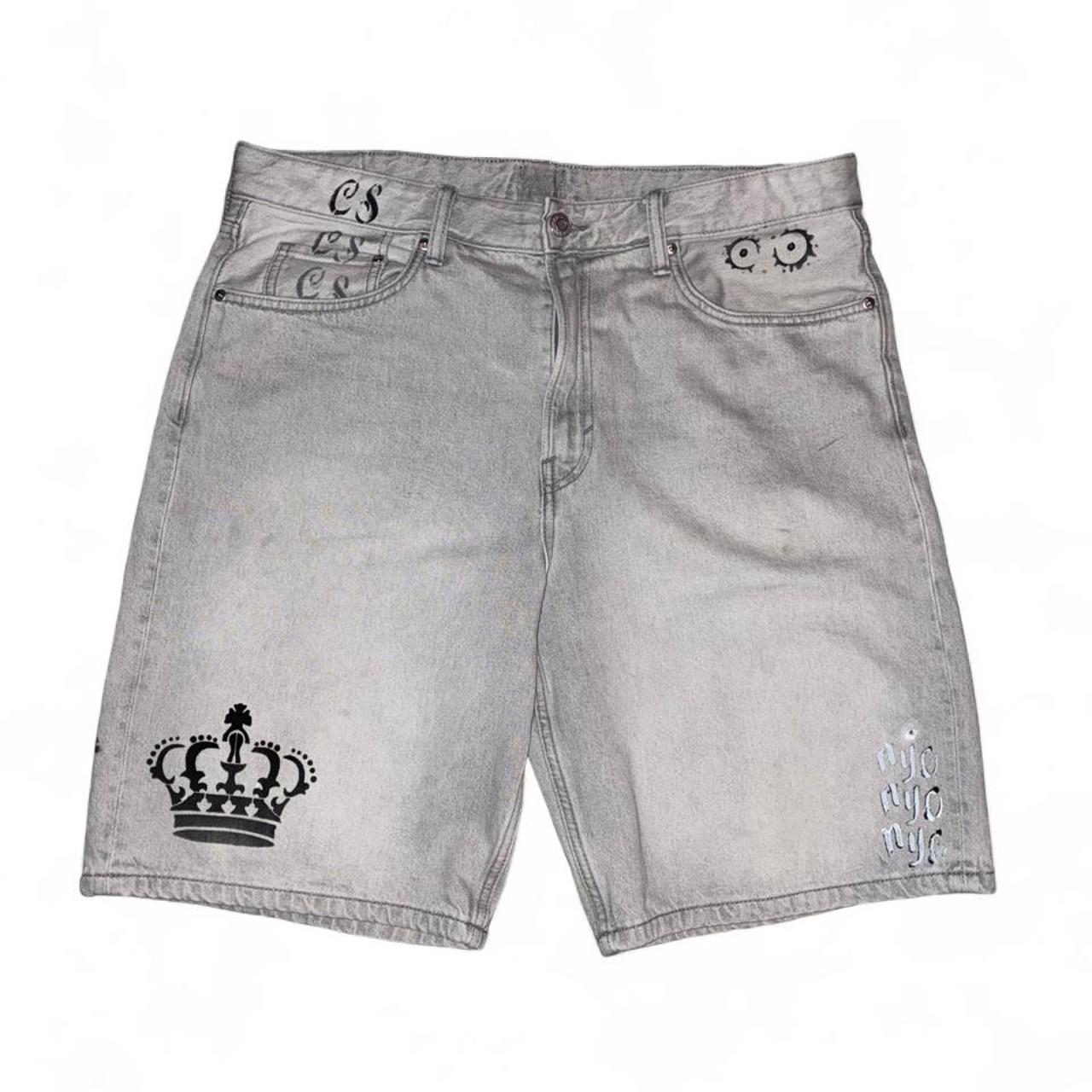 Grey Painted Shorts — Codeine Sunshine Crown Utility