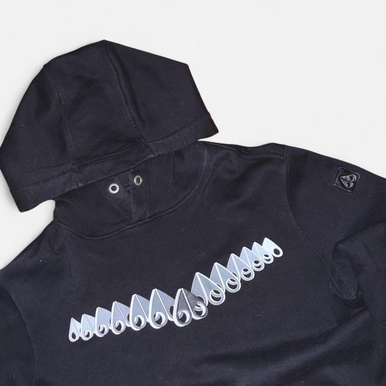 Moose Knuckles Repeating-Logo Black Hoodie
