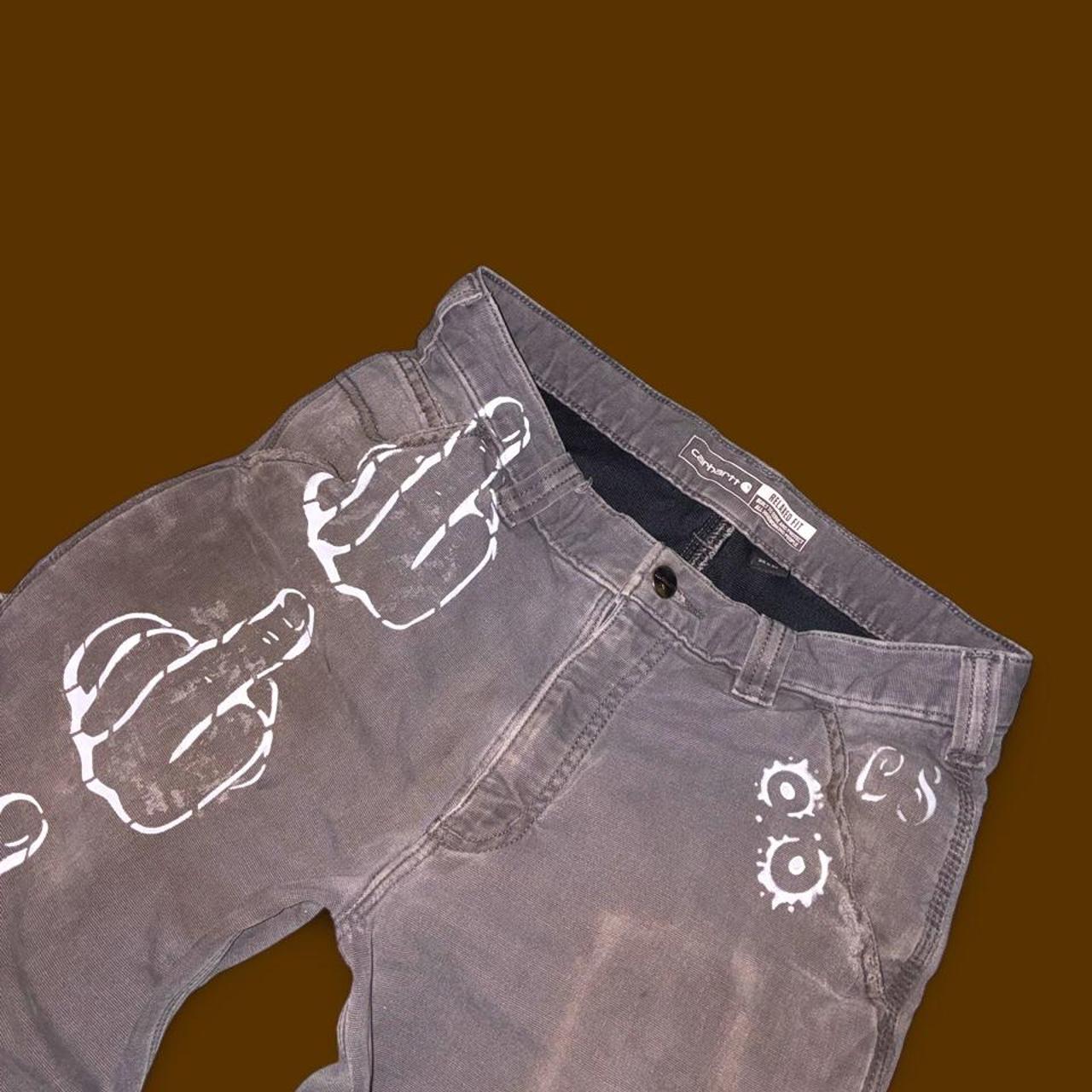 Grey Painted Jeans — Codeine Sunshine No Apologies