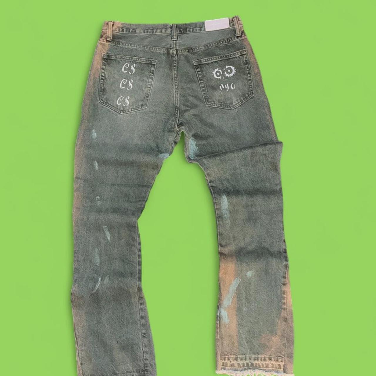 Distressed Painted Jeans — Codeine Sunshine Worn Witness