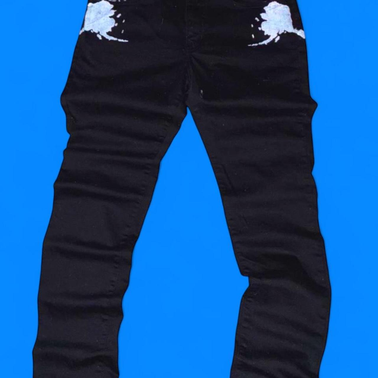 Black Painted Jeans — Codeine Sunshine White Signal